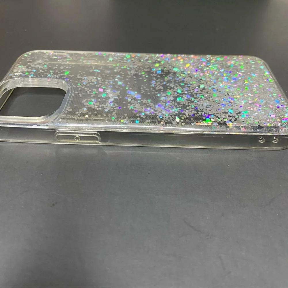 iPhone 12 Clear and Glitter Silver Cover